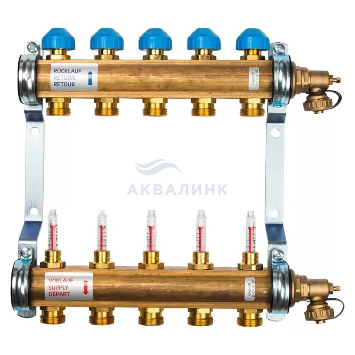 Группа коллекторная WATTS HKV/T с расходомерами с выходом 3/4 евроконус