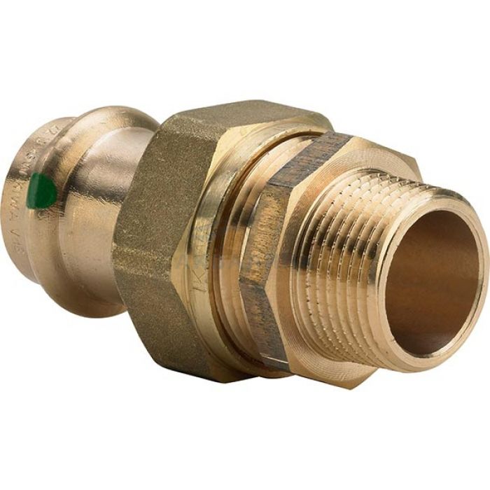 Муфта Viega пресс с нр резьбой со сгоном для медной трубы, бронза Sanpress