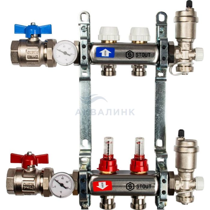 Группа коллекторная Stout в сборе с расходомерами SMS 0907