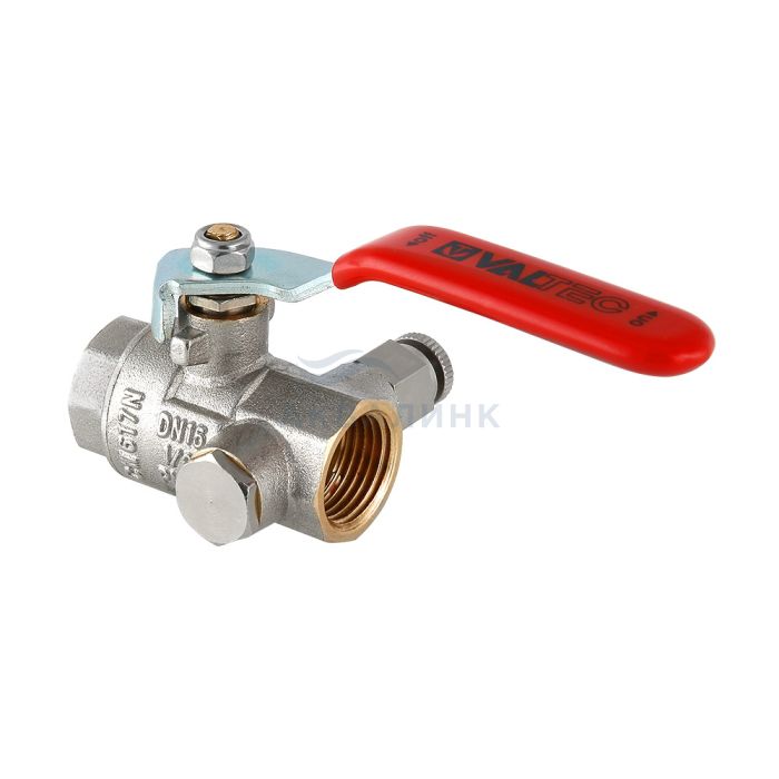 Кран шаровой Valtec base с дренажом и воздухоотводчиком вр, 1"  VT.245.N.06