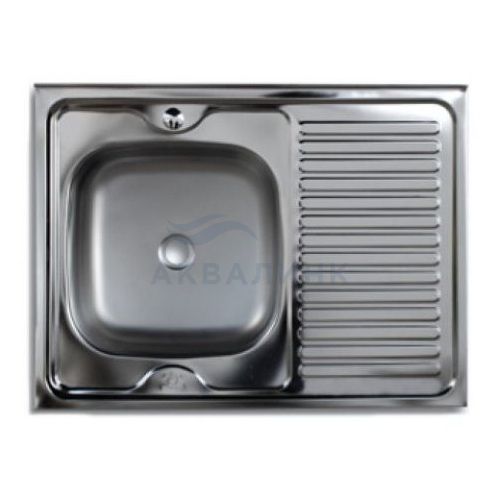 Мойка накладная 80х60 (0,8х180) левая чаша с сифоном