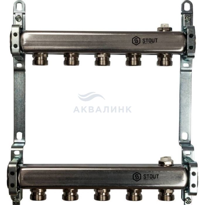 Группа коллекторная Stout из нержавеющей стали для радиаторной разводки SMS 0923