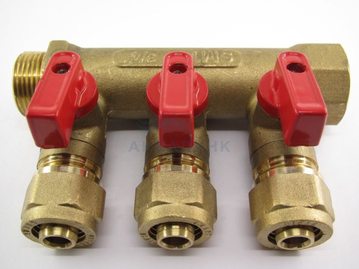 Коллектор TST с шаровыми кранами для металлопластиковой трубы 16мм