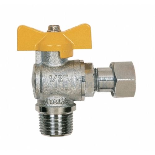 Кран ГАЗОВЫЙ угловой ITAР с накидной гайкой